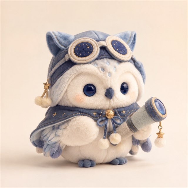 望远猫头鹰毛绒宠物